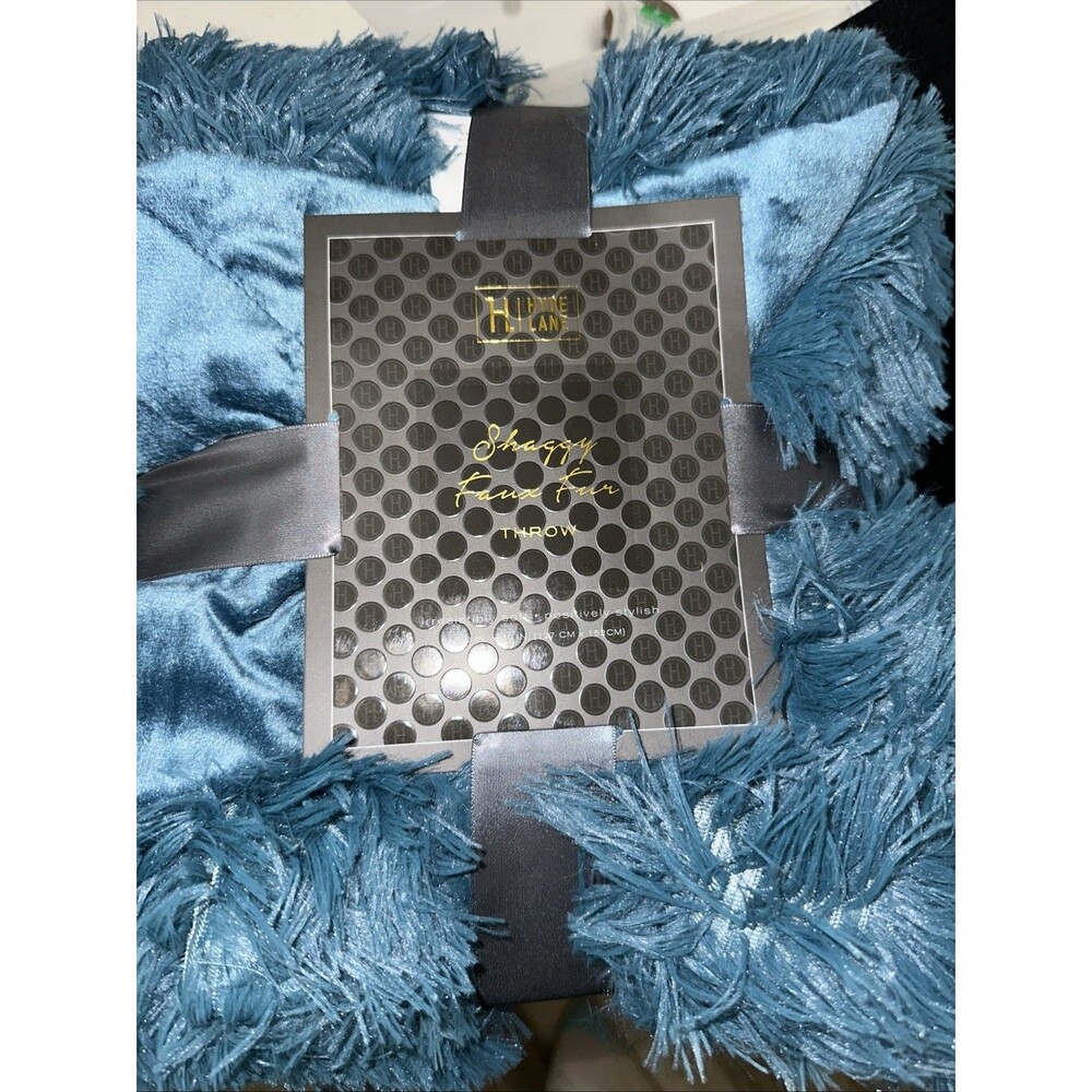 Shaggy Turquoise color Faux Throw 50”x60”